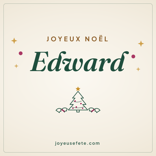 Image carrée « Joyeux Noël Edward » pour WhatsApp