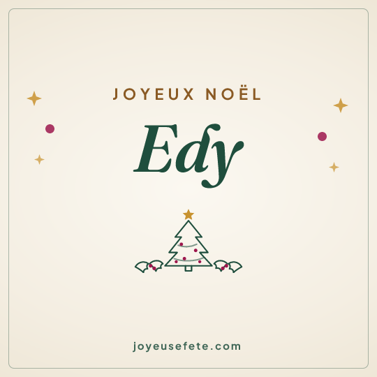 Image carrée « Joyeux Noël Edy » pour WhatsApp