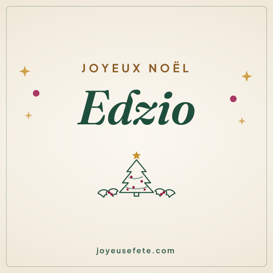 Image carrée « Joyeux Noël Edzio » pour WhatsApp