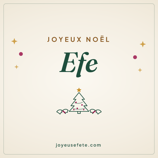 Image carrée « Joyeux Noël Efe » pour WhatsApp