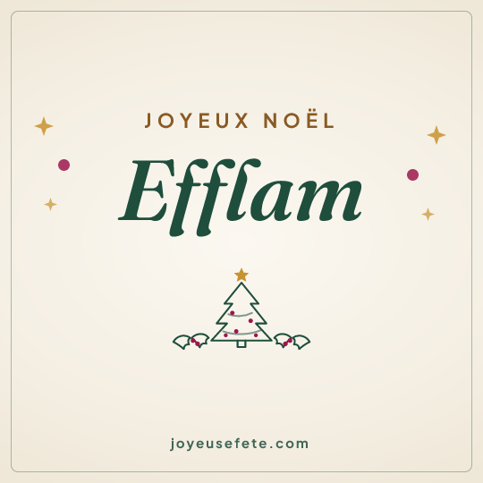Image carrée « Joyeux Noël Efflam » pour WhatsApp
