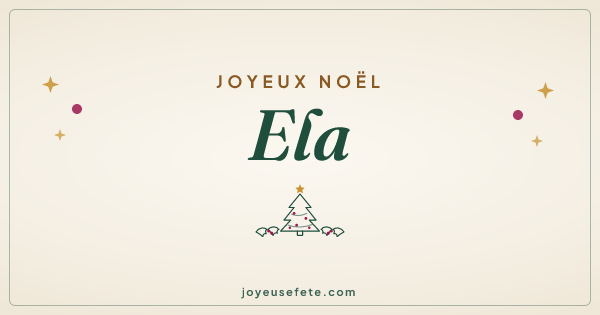 Image « Joyeux Noël Ela » au format large
