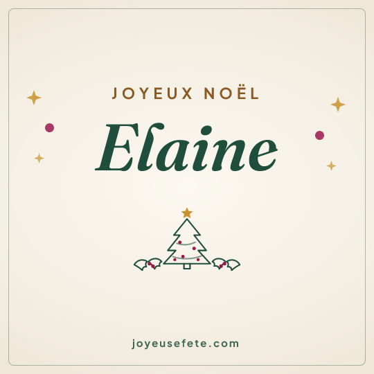 Image carrée « Joyeux Noël Elaine » pour WhatsApp