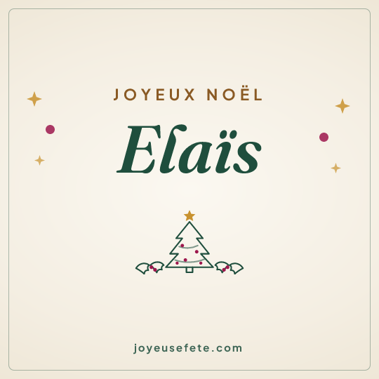 Image carrée « Joyeux Noël Elaïs » pour WhatsApp