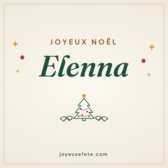 Image carrée « Joyeux Noël Elenna » pour WhatsApp