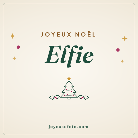 Image carrée « Joyeux Noël Elfie » pour WhatsApp