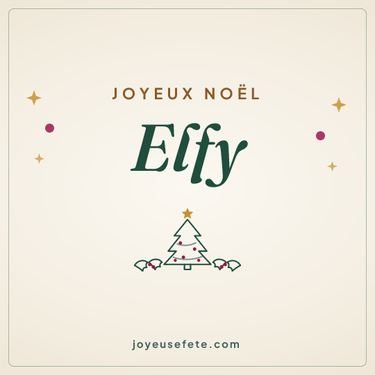 Image carrée « Joyeux Noël Elfy » pour WhatsApp