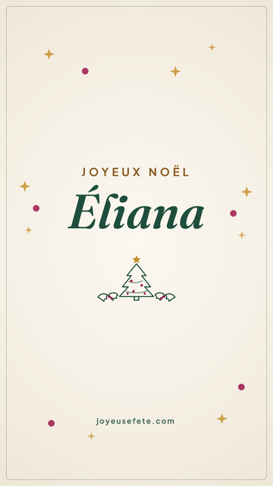 Image « Joyeux Noël Éliana » au format story