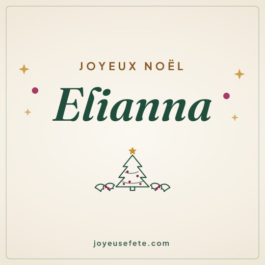 Image carrée « Joyeux Noël Elianna » pour WhatsApp