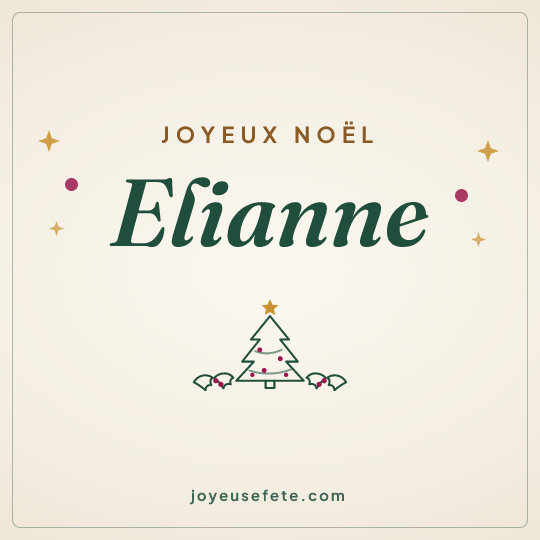Image carrée « Joyeux Noël Elianne » pour WhatsApp