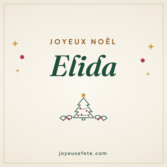 Image carrée « Joyeux Noël Elida » pour WhatsApp