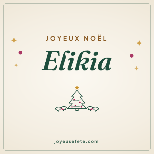 Image carrée « Joyeux Noël Elikia » pour WhatsApp