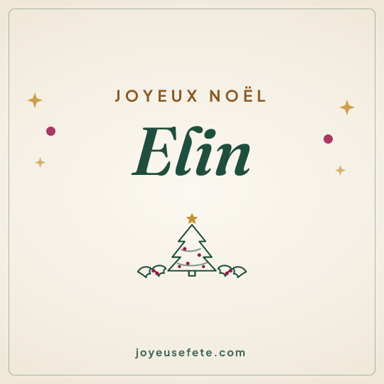 Image carrée « Joyeux Noël Elin » pour WhatsApp