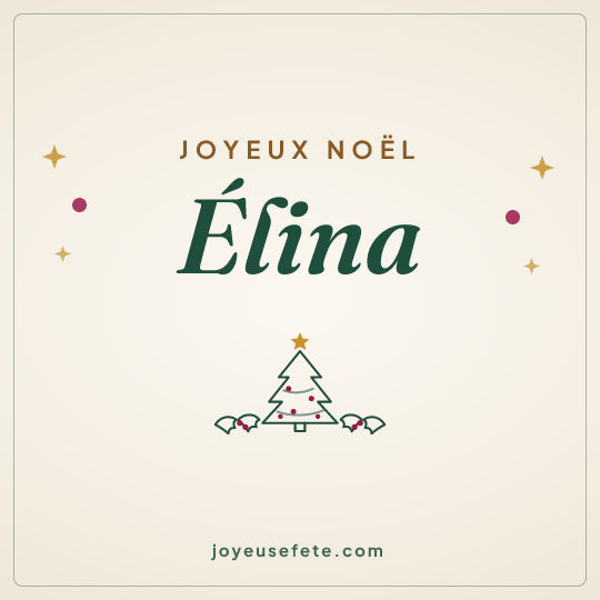 Image carrée « Joyeux Noël Élina » pour WhatsApp