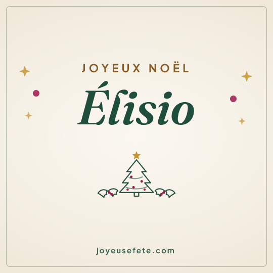 Image carrée « Joyeux Noël Élisio » pour WhatsApp