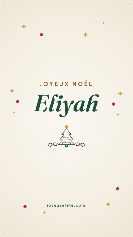 Image « Joyeux Noël Eliyah » au format story