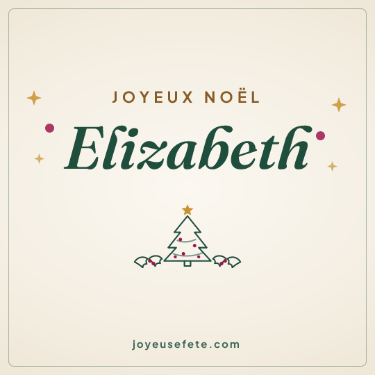 Image carrée « Joyeux Noël Elizabeth » pour WhatsApp