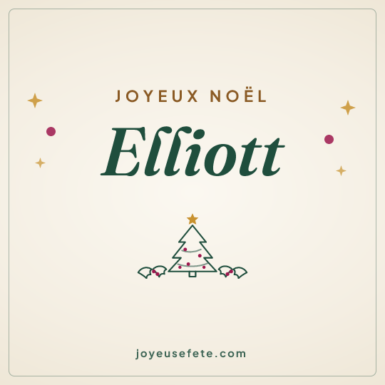 Image carrée « Joyeux Noël Elliott » pour WhatsApp