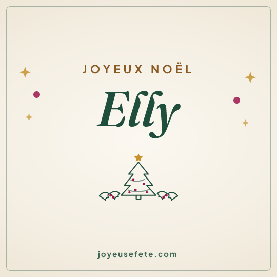 Image carrée « Joyeux Noël Elly » pour WhatsApp