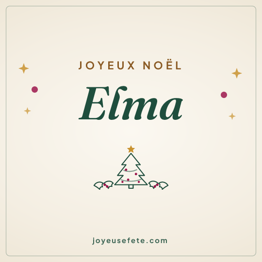 Image carrée « Joyeux Noël Elma » pour WhatsApp