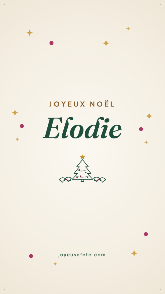 Image « Joyeux Noël Elodie » au format story
