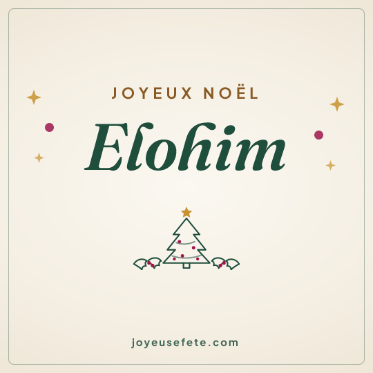 Image carrée « Joyeux Noël Elohim » pour WhatsApp