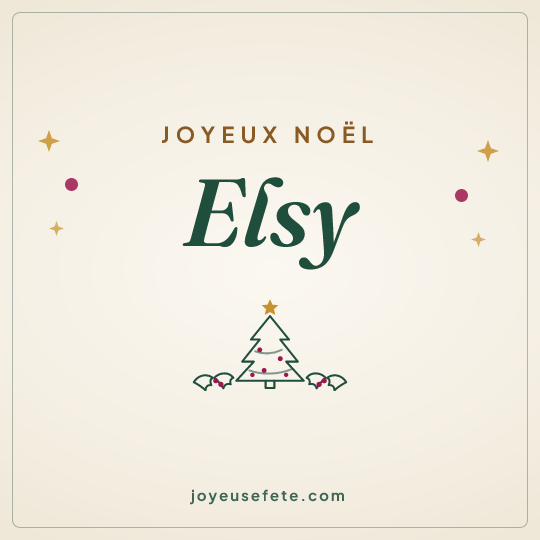 Image carrée « Joyeux Noël Elsy » pour WhatsApp