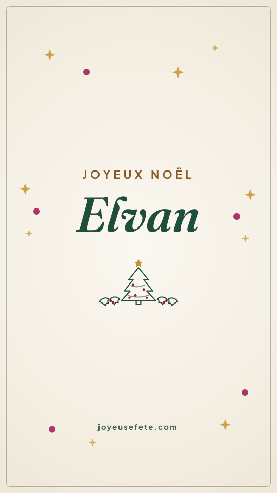 Image « Joyeux Noël Elvan » au format story