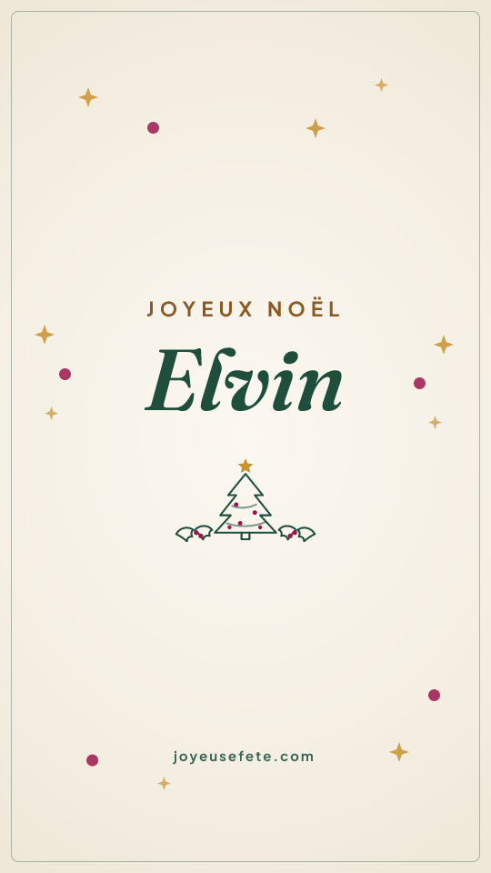 Image « Joyeux Noël Elvin » au format story