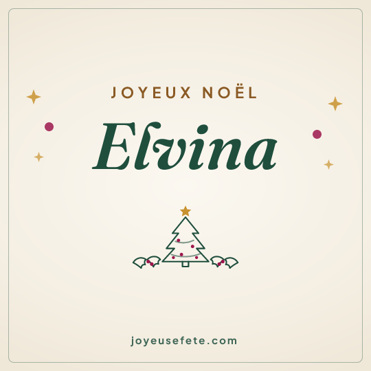 Image carrée « Joyeux Noël Elvina » pour WhatsApp