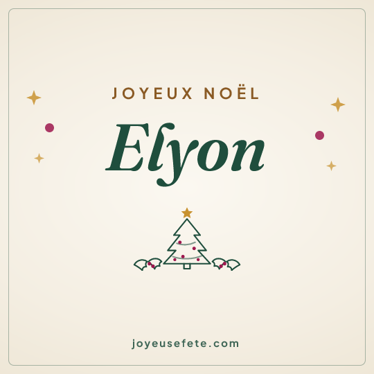 Image carrée « Joyeux Noël Elyôn » pour WhatsApp