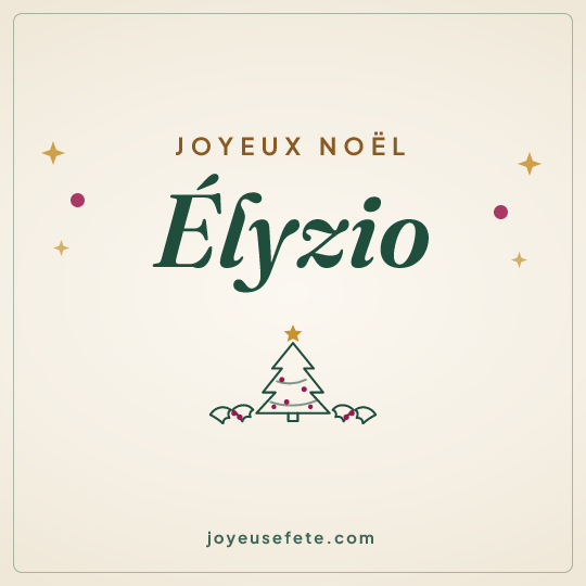 Image carrée « Joyeux Noël Élyzio » pour WhatsApp