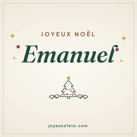 Image carrée « Joyeux Noël Emanuel » pour WhatsApp