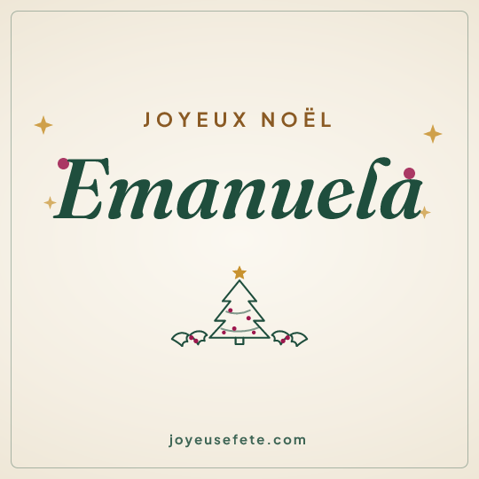 Image carrée « Joyeux Noël Emanuela » pour WhatsApp