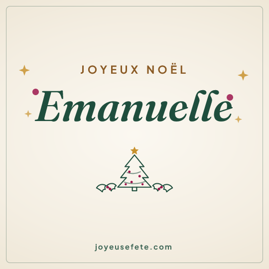 Image carrée « Joyeux Noël Emanuelle » pour WhatsApp