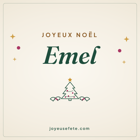 Image carrée « Joyeux Noël Emel » pour WhatsApp
