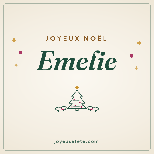 Image carrée « Joyeux Noël Emelie » pour WhatsApp