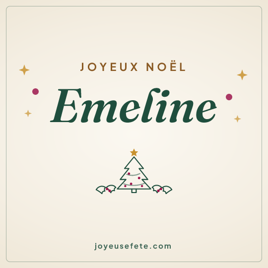 Image carrée « Joyeux Noël Emeline » pour WhatsApp