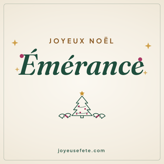 Image carrée « Joyeux Noël Emérance » pour WhatsApp