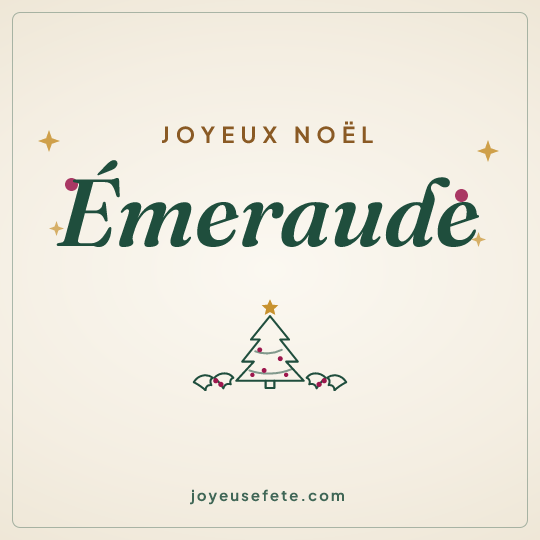 Image carrée « Joyeux Noël Émeraude » pour WhatsApp