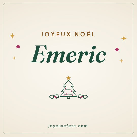 Image carrée « Joyeux Noël Emeric » pour WhatsApp
