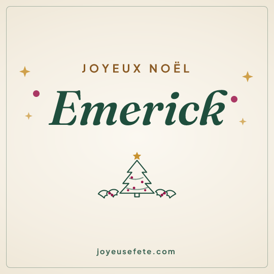Image carrée « Joyeux Noël Emerick » pour WhatsApp