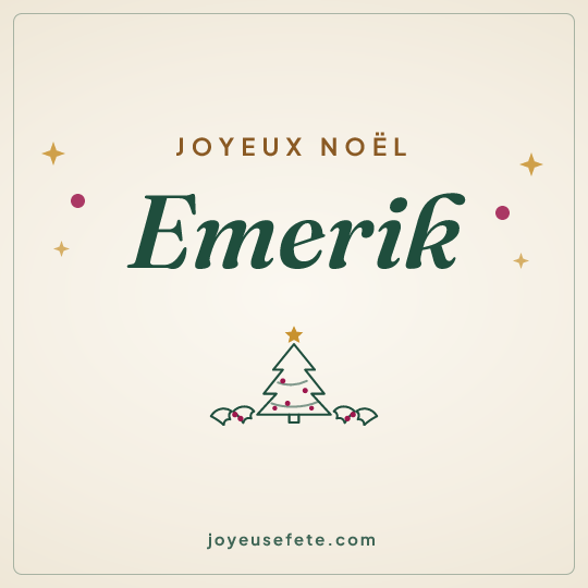 Image carrée « Joyeux Noël Emerik » pour WhatsApp