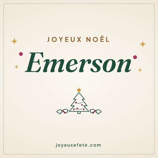 Image carrée « Joyeux Noël Emerson » pour WhatsApp