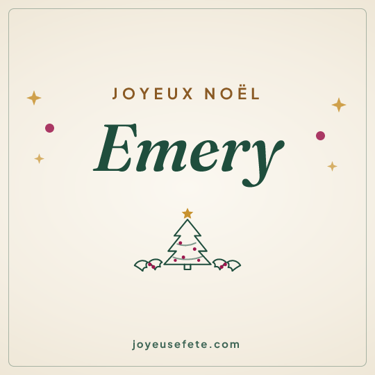 Image carrée « Joyeux Noël Emery » pour WhatsApp