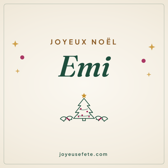 Image carrée « Joyeux Noël Emi » pour WhatsApp