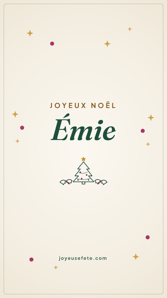 Image « Joyeux Noël Émie » au format story