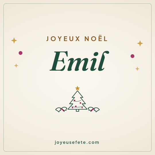 Image carrée « Joyeux Noël Emil » pour WhatsApp