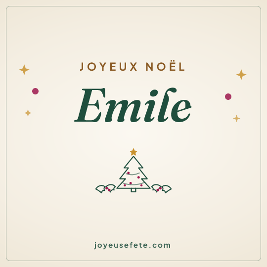 Image carrée « Joyeux Noël Emile » pour WhatsApp