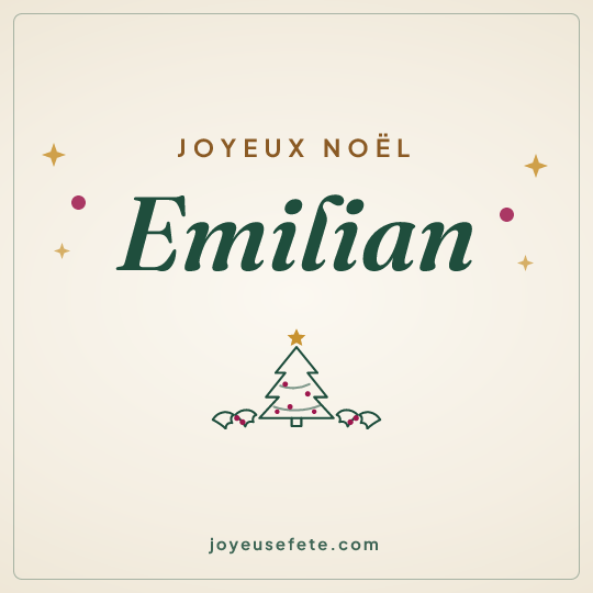 Image carrée « Joyeux Noël Emilian » pour WhatsApp
